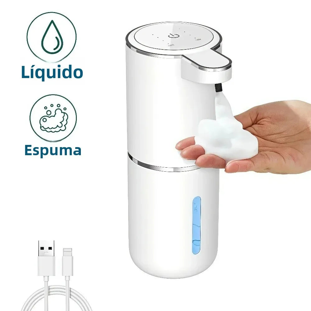 Dispensador automático de jabón líquido/Foma, dispensador eléctrico sin contacto, recargable por USB con sensor infrarrojo para baño, cocina