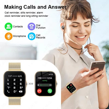 KESHUYOU 2025 reloj inteligente pantalla HD de 2,01 pulgadas respuesta hacer llamadas mensaje preservación modos deportivos DIY Dial pronóstico del tiempo hombres mujeres