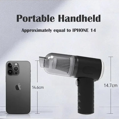 Aspirador de coche inalámbrico de 9000Pa, dispositivo de limpieza portátil con carga USB de 1200mAh, Mini aspirador húmedo y seco para el hogar