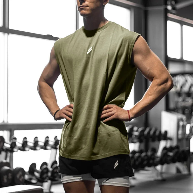 Camiseta deportiva sin mangas para hombre, chaleco de secado rápido, transpirable, holgada, para entrenamiento, Verano