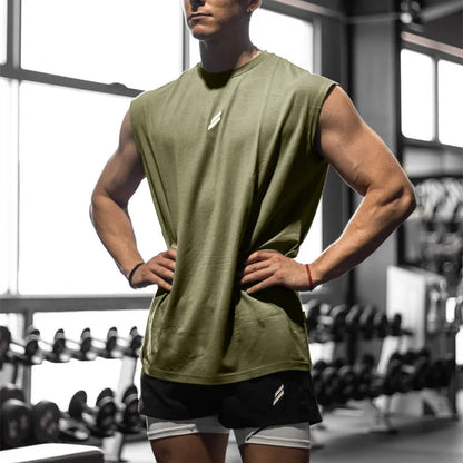 Camiseta deportiva sin mangas para hombre, chaleco de secado rápido, transpirable, holgada, para entrenamiento, Verano