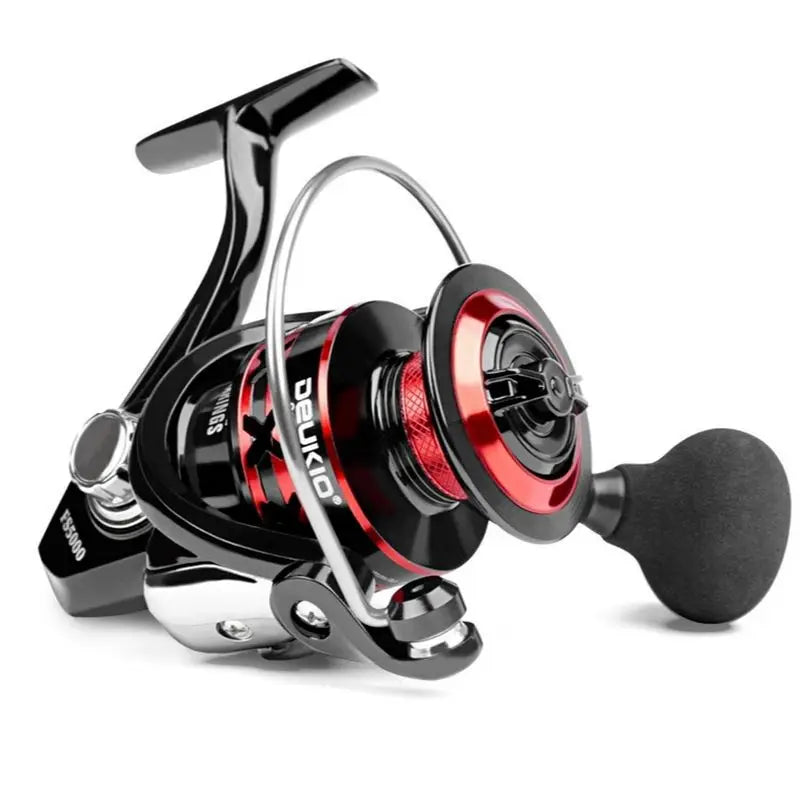 Carrete de pesca DEUKIO 2000-7000 arrastre máximo 12KG carretes giratorios carrete de Metal carretilhas de pesca carrete para accesorios de pesca Peche