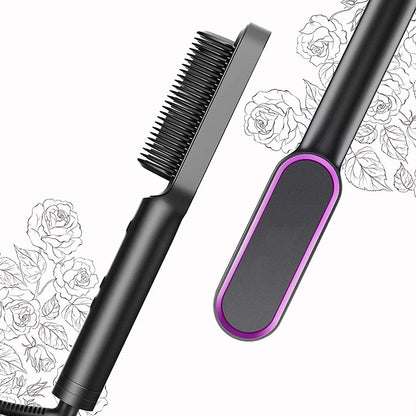 Plancha de pelo eléctrica, cepillo profesional de moda, plancha de pelo de cerámica de calentamiento rápido