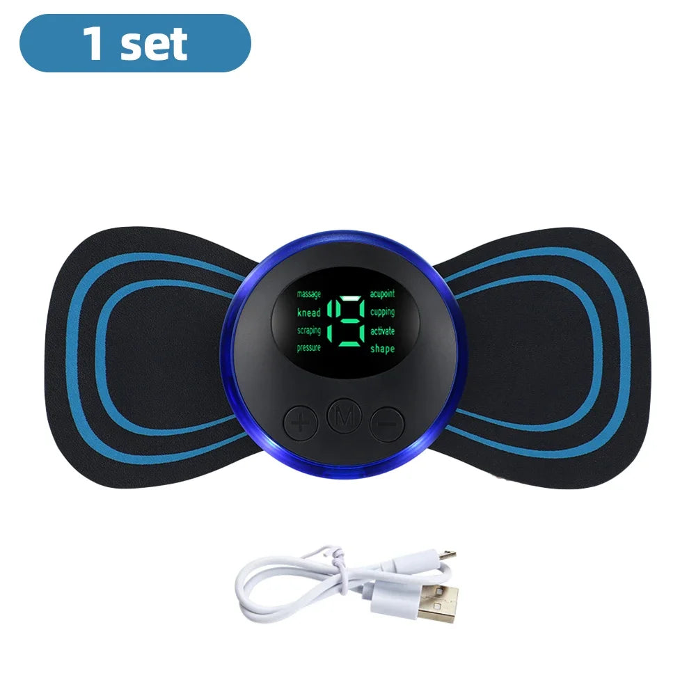 Masajeador eléctrico de cuello EMS, Estimulador de masaje muscular, instrumento de baja frecuencia, parches para espalda, Cervical y pantorrilla, Mini dispositivo para articulaciones del dolor
