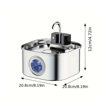 Fuente de agua para gatos con Sensor de recarga inalámbrico de acero inoxidable de 3L, bebedero automático para gatos, bebedero para perros, tazón dispensador para mascotas