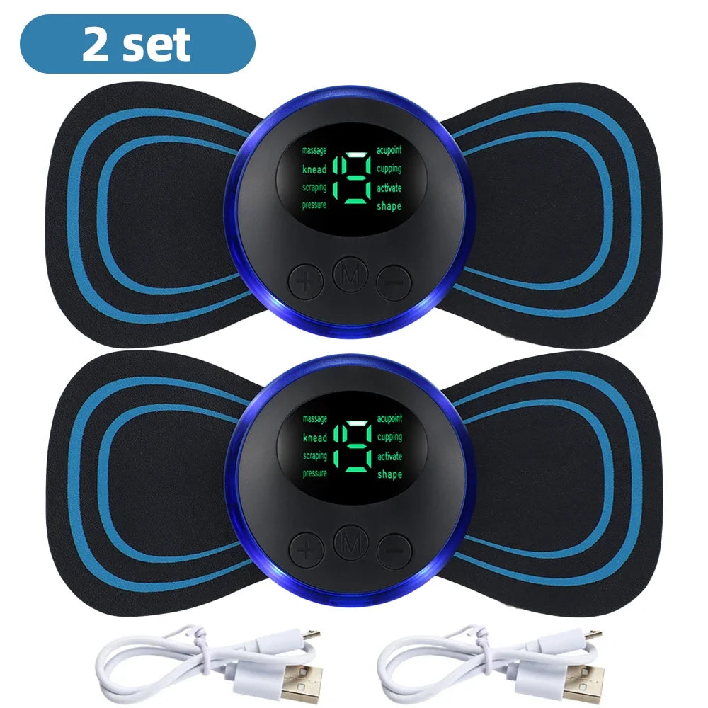 Masajeador eléctrico de cuello EMS, Estimulador de masaje muscular, instrumento de baja frecuencia, parches para espalda, Cervical y pantorrilla, Mini dispositivo para articulaciones del dolor